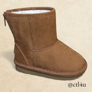 NEW Baby GAP Brown Faux Suede Shearling Boots Toddler 7 Cozy Neutral Cottagecore